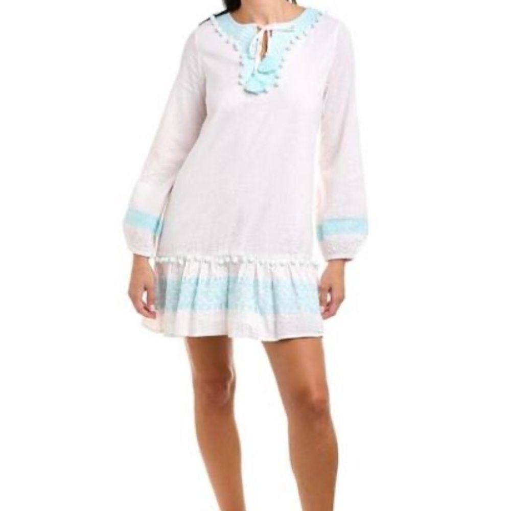 Tuckernuck Sail to Sable Long Sleeve Ruffle Hem Dress NWT S